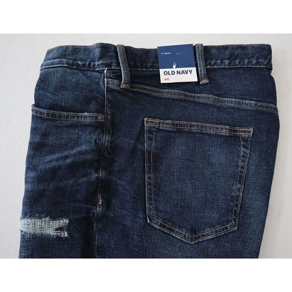 Old Navy Women's Sz 40 Blue Distressed Slim Built-In Flex Denim Shorts - Picture 6 of 8